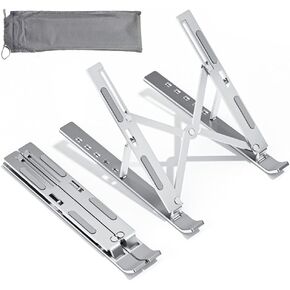 Desktop Laptop Stand, Aluminum Alloy Portable Foldable Laptop Stand, Phone Holder 7 Level Adjustable Foldable Laptop Stand, Ergonomic Laptop Stand, Suitable for Laptops Up to 18 Inches