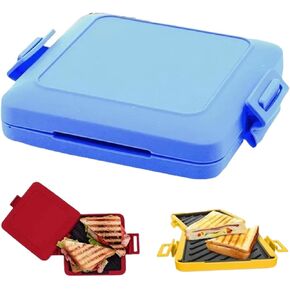 Microwave Sandwich Grill，2024 New Microwave Toastie Maker， Microwave Sandwich MakerToastie Press Microwave for Bread, Cheese, Sandwich, Grilled Meat， Dishwasher Safe & No Electricity (Red)