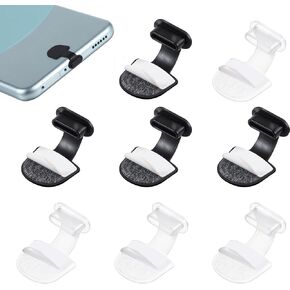 8 قطع USB C-Type مكافحة فقدان الغبار المقابس USB C منفذ غطاء شاحن حامي مع لاصق قابل للفصل الهاتف Type-C مكافحة الغبار قابس منفذ شحن متوافق مع الهواتف الذكية الكمبيوتر المحمول (أسود وأبيض)