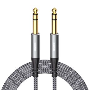 tisino 1/4" TRS Cable-1/4 Male to 1/4 Male Audio Cable Balanced Stereo Audio Cable, Nylon Braid-Pro Interconnect and Guitar Cable Audio Cable for Studio Monitors,Mixer,Speaker-3.3 Feet