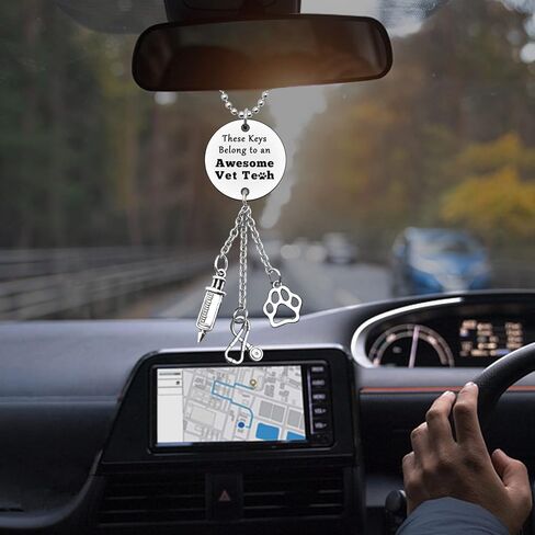 Vet Tech سيارة معلقة زخرفة مرآة السيارة معلقة الملحقات هدايا للطبيب البيطري التكنولوجيا مرآة الرؤية الخلفية اكسسوارات هدايا للطبيب البيطري هدايا الطبيب البيطري هدايا التقدير هدية للطب البيطري in Kuwait