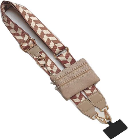 Phone Strap with Zippered Pouch, Adjustable Crossbody Strap, Clip and Go Wallet Pouch in Saudi Arabia