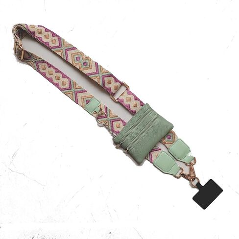 Phone Strap with Zippered Pouch, Adjustable Crossbody Strap, Clip and Go Wallet Pouch in Saudi Arabia