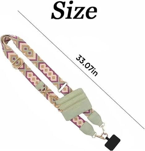 Phone Strap with Zippered Pouch, Adjustable Crossbody Strap, Clip and Go Wallet Pouch in Saudi Arabia