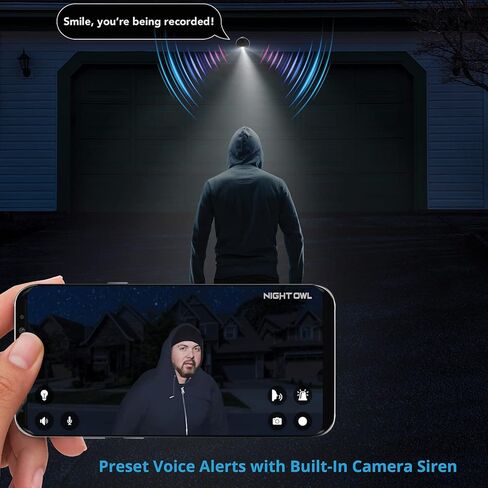 نظام كاميرا فيديو مراقبة للمنزل Night Owl 10 قنوات بلوتوث مع (3) واي فاي IP 4K HD كاميرات كشاف داخلية/خارجية صوت ثنائي الاتجاه وقرص صلب 1 تيرابايت (قابل للتوسيع حتى الكاميرات)، BTWN81L-2-3-B in Kuwait