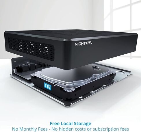 نظام كاميرا فيديو مراقبة للمنزل Night Owl 10 قنوات بلوتوث مع (3) واي فاي IP 4K HD كاميرات كشاف داخلية/خارجية صوت ثنائي الاتجاه وقرص صلب 1 تيرابايت (قابل للتوسيع حتى الكاميرات)، BTWN81L-2-3-B in Kuwait