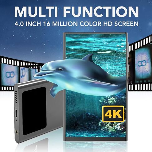 مشغل MP4 مقاس 4 بوصة، مشغل موسيقى محمول، مستقر وفعال BT HD ثماني النواة HiFi مشغل موسيقى صوت مع إطار متوسط ​​من سبائك الزنك in Saudi Arabia