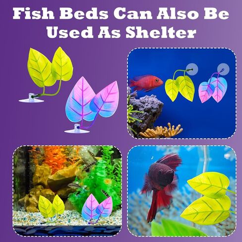 2 Pcs Betta Bed Leaf Hammock for Betta Fish, Betta Fish Bed Practical Rest Spot Betta Fish Leaf Pad Betta Fish Tank Accessories No BPA No Negative Impact on Water in Saudi Arabia