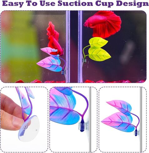 2 Pcs Betta Bed Leaf Hammock for Betta Fish, Betta Fish Bed Practical Rest Spot Betta Fish Leaf Pad Betta Fish Tank Accessories No BPA No Negative Impact on Water in Saudi Arabia