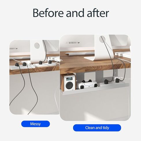 SANODESK Under Desk Cable Management Tray, Black in Saudi Arabia
