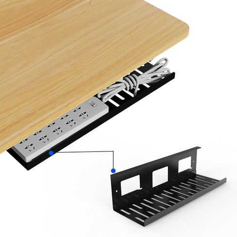 SANODESK Under Desk Cable Management Tray, Black in Saudi Arabia
