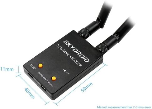 Skydroid 5.8 جيجا هرتز 150CH هوائي مزدوج التنوع الحقيقي UVC OTG الهاتف الذكي FPV استقبال لأجهزة Android اللوحية PC VR سماعة FPV نظام RC بدون طيار (أسود) in Saudi Arabia
