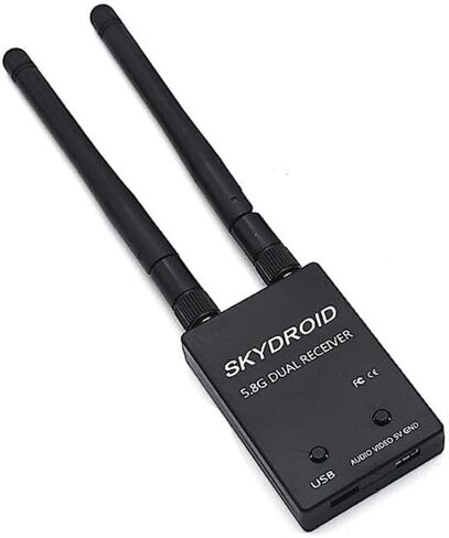 Skydroid 5.8 جيجا هرتز 150CH هوائي مزدوج التنوع الحقيقي UVC OTG الهاتف الذكي FPV استقبال لأجهزة Android اللوحية PC VR سماعة FPV نظام RC بدون طيار (أسود) in Saudi Arabia