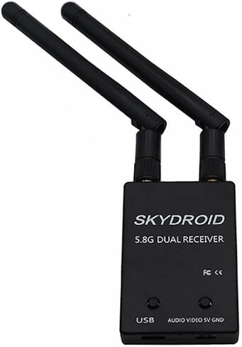 Skydroid 5.8 جيجا هرتز 150CH هوائي مزدوج التنوع الحقيقي UVC OTG الهاتف الذكي FPV استقبال لأجهزة Android اللوحية PC VR سماعة FPV نظام RC بدون طيار (أسود) in Saudi Arabia