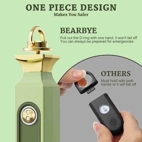 Personal Safety Alarm for Women, Rechargeable Door Alarm and Window Alarm, 125dB Self Defense Alarm with Strobe Light, Safe Sound Personal Alarm with Matching Wrist Key Chain (Energetic Green) in Saudi Arabia