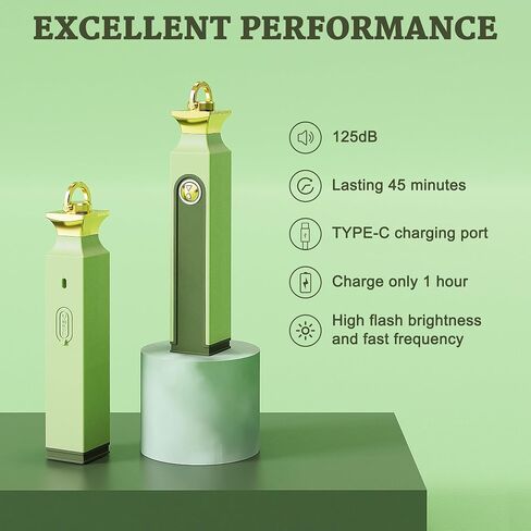 Personal Safety Alarm for Women, Rechargeable Door Alarm and Window Alarm, 125dB Self Defense Alarm with Strobe Light, Safe Sound Personal Alarm with Matching Wrist Key Chain (Energetic Green) in Saudi Arabia
