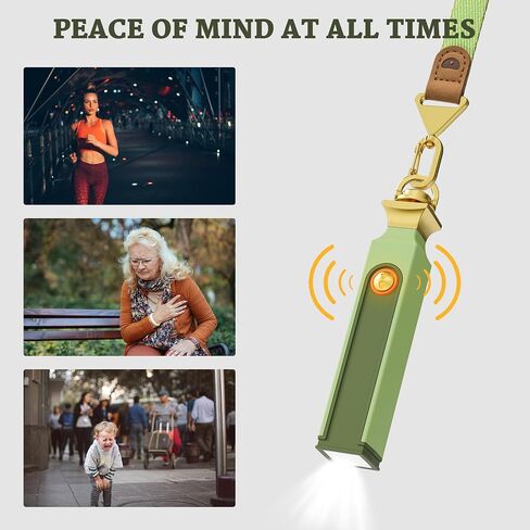 Personal Safety Alarm for Women, Rechargeable Door Alarm and Window Alarm, 125dB Self Defense Alarm with Strobe Light, Safe Sound Personal Alarm with Matching Wrist Key Chain (Energetic Green) in Saudi Arabia