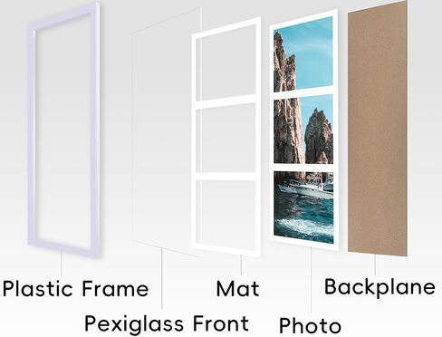إطار صورة مقاس 8 × 16 مع ثلاثة إطارات صور مجمعة مقاس 5 × 7 لعرض الحائط الأفقي والرأسي، أسود، عبوة واحدة in Saudi Arabia