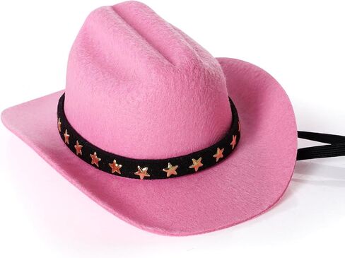 Pet Cowboy Costume Halloween Costumes for Small Pet Dogs Cat Cowboy Hat with Bandana Scarf Set Party Accessories (Pink, Small) in Kuwait