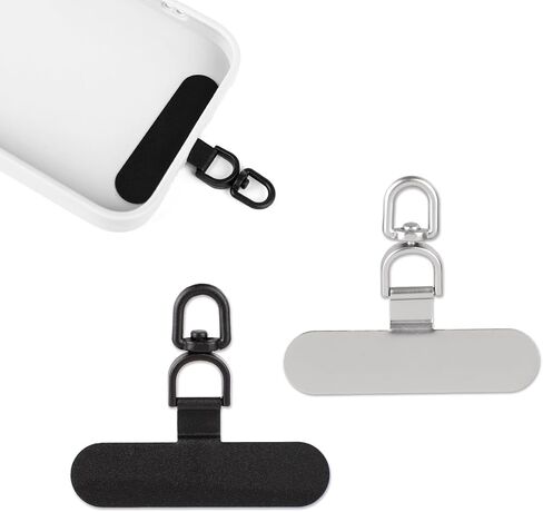 2pcs Phone Tether Tabs, Universal Phone Lanyard Tab 360° Rotatable Phone Strap Connector Metal Phone Lanyard Patch in Saudi Arabia