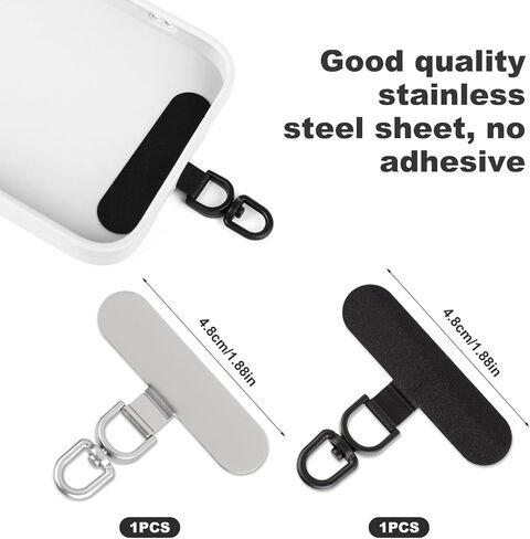 2pcs Phone Tether Tabs, Universal Phone Lanyard Tab 360° Rotatable Phone Strap Connector Metal Phone Lanyard Patch in Saudi Arabia