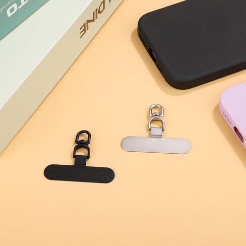 2pcs Phone Tether Tabs, Universal Phone Lanyard Tab 360° Rotatable Phone Strap Connector Metal Phone Lanyard Patch in Saudi Arabia