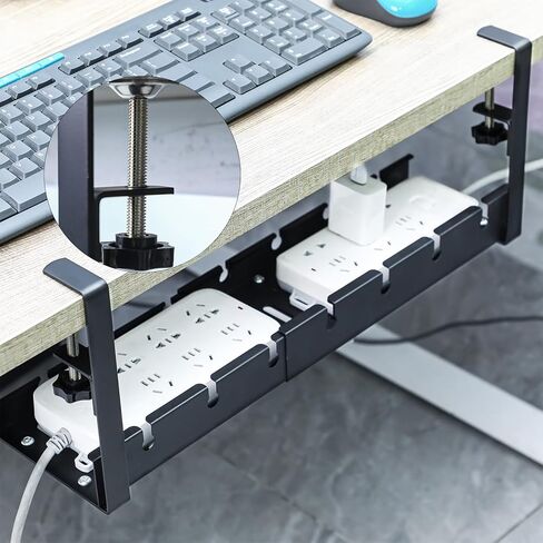 Wenqik مجموعتان لإدارة الكابلات تحت المكتب، بدون حفر قابلة للتمديد تحت إدارة الكابلات المكتبية، إدارة الكابلات المعدنية القوية تحت المكتب مع صندوق إدارة الكابلات المشبك للمكتب المنزلي in Kuwait