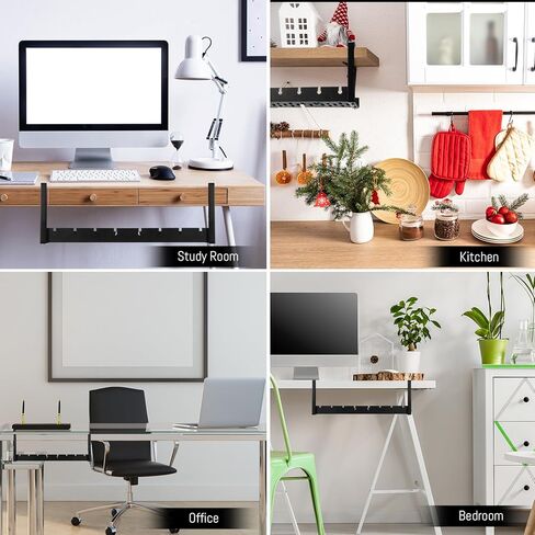 Wenqik مجموعتان لإدارة الكابلات تحت المكتب، بدون حفر قابلة للتمديد تحت إدارة الكابلات المكتبية، إدارة الكابلات المعدنية القوية تحت المكتب مع صندوق إدارة الكابلات المشبك للمكتب المنزلي in Kuwait