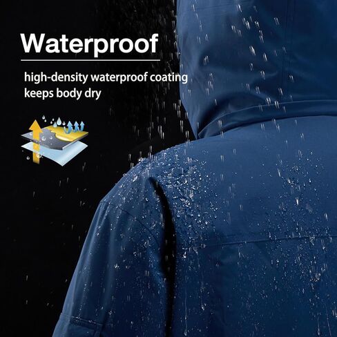 CAMEL CROWN Men's Waterproof Ski Jackets Winter Coats Snow Jacket Adjustable Fleece Windbreaker Windproof Outdoor RainJackets in Kuwait