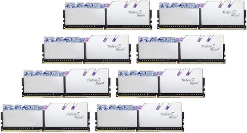 G.SKILL Trident Z Royal Series (Intel XMP) DDR4 RAM 256GB (8x32GB) 3200MT/s CL16-18-18-38 1.35V ذاكرة الكمبيوتر المكتبي UDIMM - فضي (F4-3200C16Q2-256GTRS) in Kuwait