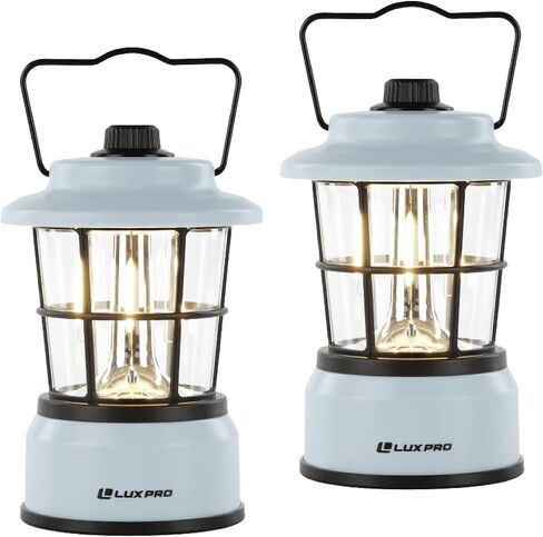 LUXPRO LP1535 265 Lumen Retro LED Lantern - Battery-Powered Emergency Lantern - LED Lamp for Power Outages, Emergency Kit, or Survival Pack - Blue - 2-Pack in Saudi Arabia