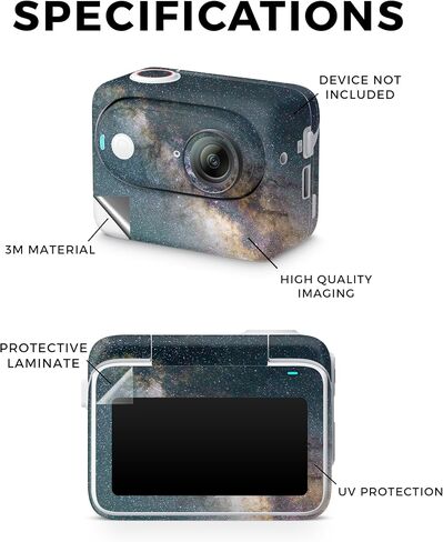 Skin Compatible with Insta360 GO 3 (2023) - Galactic Landscape - Premium 3M Vinyl Protective Wrap Decal Cover - Easy to Apply | Crafted in The USA by MightySkins in Saudi Arabia