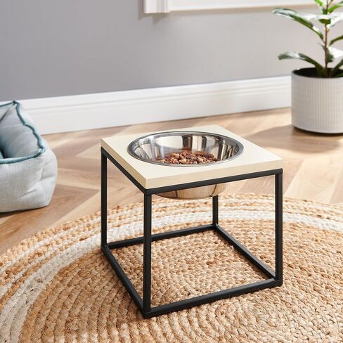 Sam's Pets Dan Raised Pet Bowl, Brown - Stainless Steel, Elevated Design, Dishwasher Safe, Easy to Clean in Saudi Arabia