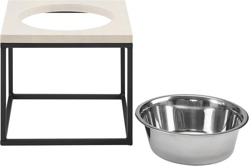 Sam's Pets Dan Raised Pet Bowl, Brown - Stainless Steel, Elevated Design, Dishwasher Safe, Easy to Clean in Saudi Arabia