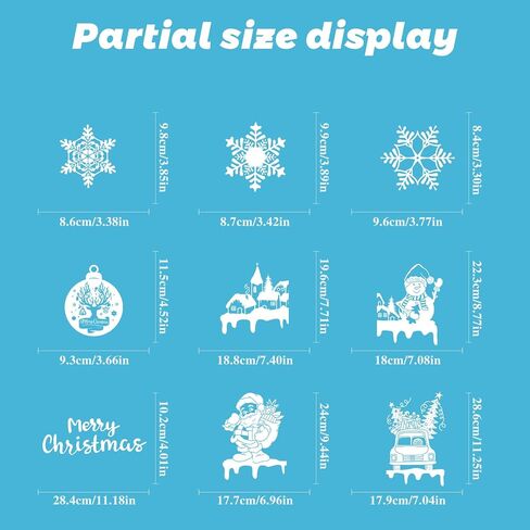 150PCS Christmas Window Clings, 9 Sheets Reusable Double-Sided Santa Claus Christmas Window Glass Electrostatic Stickers for Glass, Christmas Window Decorations Decals for Party Shopping Mall in Saudi Arabia