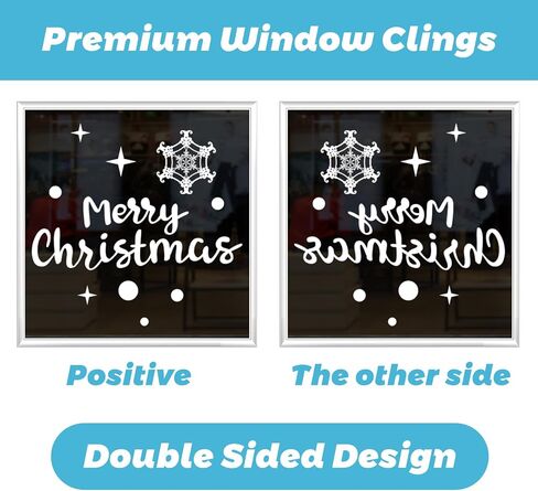 150PCS Christmas Window Clings, 9 Sheets Reusable Double-Sided Santa Claus Christmas Window Glass Electrostatic Stickers for Glass, Christmas Window Decorations Decals for Party Shopping Mall in Saudi Arabia