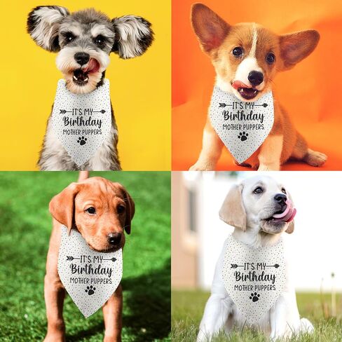 It's My Birthday Mother Puppers White Dog Bandana Birthday Boy Dog Bandana Dog Birthday Gifts for Dogs Photo Prop Party Supplies Puppy Dog Pet Bandanas Pet Scarf Accessories for Dog Mom in Saudi Arabia