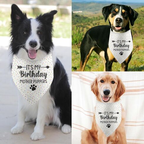 It's My Birthday Mother Puppers White Dog Bandana Birthday Boy Dog Bandana Dog Birthday Gifts for Dogs Photo Prop Party Supplies Puppy Dog Pet Bandanas Pet Scarf Accessories for Dog Mom in Saudi Arabia