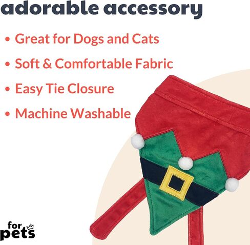 H&K Bandana for Pets | Elf Suit (Large) | Festive Velvet Christmas Holiday Accessory for Dogs/Cats | Holiday Pet Bandana | Cute Fun Winter Pet Accessory in Saudi Arabia