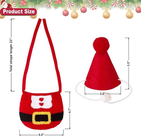 ADOGGYGO عيد الميلاد القط باندانا قبعة مجموعة، الأحمر سانتا الحيوانات الأليفة باندانا القط عيد الميلاد زي اكسسوارات الديكور للقطط هريرة (الأحمر) in Kuwait