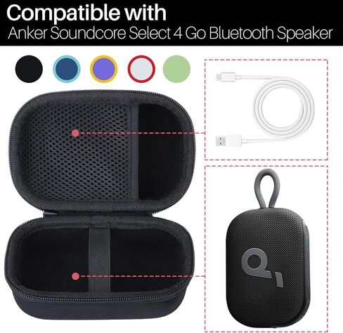 Storage Case Compatible with Anker Soundcore Select 4 Go Bluetooth Speaker (Off White + Red Case) in Kuwait