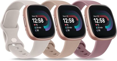 3 Pack Sport Bands Compatible with Fitbit Sense 2 / Versa 4, Classic Soft Straps for Fitbit Sense / Versa 3 Smart Watch in Saudi Arabia