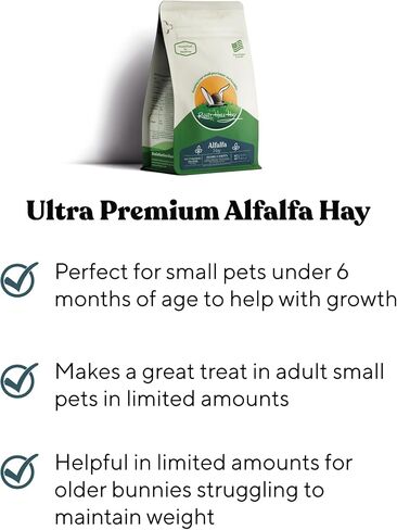 Ultra Premium Alfalfa Hay for Small Pets - 12 oz - Hand-Sorted & Fresh in Saudi Arabia