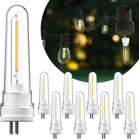 Sunco 12 حزمة S14 LED مصابيح بديلة لسلسلة الفناء في الهواء الطلق، 1W = 4W، 2700K أبيض ناعم، غير قابل للتعتيم، 50 لومن، قاعدة G5 ذات شقين، ETL مصنف للرطب in Saudi Arabia