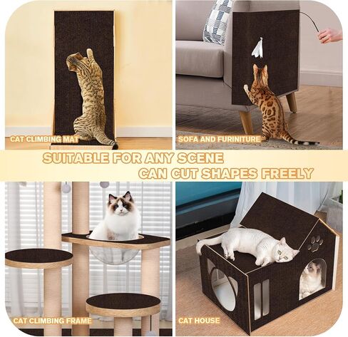 Cat Scratch Mat for Indoor Cats 15.75 * 78.8inch Cat Furniture Protector Cat Scratching Cat Corner Wall Scratcher for Indoor Cats Furniture Protector for Cat Scratcher Board,DIY Furniture Protecting in Saudi Arabia