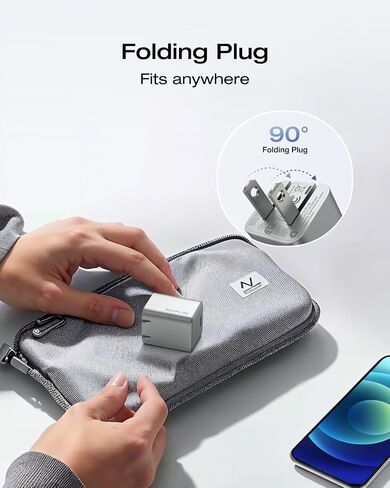 EF ECOFLOW Rapid 20W GaN USB C Charger with Cable,Fast Type C Charging Block Plug for Rapid Compatible with iPhone 15/15 Pro/14/14 Pro Max/13, Galaxy, iPad in Kuwait
