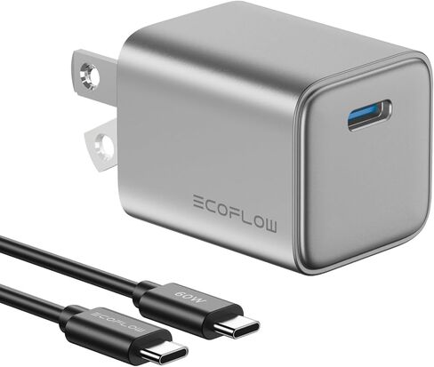 EF ECOFLOW Rapid 20W GaN USB C Charger with Cable,Fast Type C Charging Block Plug for Rapid Compatible with iPhone 15/15 Pro/14/14 Pro Max/13, Galaxy, iPad in Kuwait