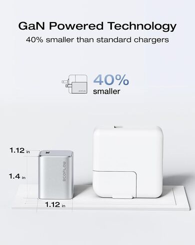 EF ECOFLOW Rapid 20W GaN USB C Charger with Cable,Fast Type C Charging Block Plug for Rapid Compatible with iPhone 15/15 Pro/14/14 Pro Max/13, Galaxy, iPad in Kuwait