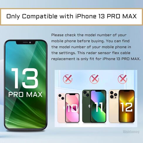 لهاتف iPhone 13 PRO MAX استبدال الكابل المرن لمستشعر الرادار 13PROMAX جزء الماسح الضوئي للرادار بالأشعة تحت الحمراء مع مجموعة أدوات إصلاح مفكات A2641 A2643 A2644 A2645 A2484 in Saudi Arabia