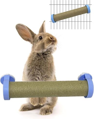 Rabbit Scratching Toy for Cage Rabbits Scratch Posts, Natural Sisal Bunny Nail Claw Scratcher for Scratching and Climbing, Space-Saving (Yellow) in Saudi Arabia